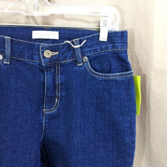 Womens NEW Capri Denim Jeans Christopher Banks NWT Dark Wash Mid Rise 4P - Picture 2 of 4